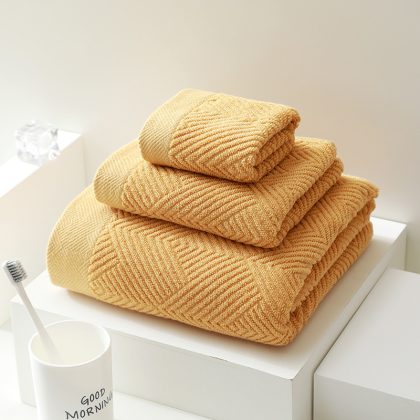 3PCS/Pack Long-Staple Quick-dry Soft Cotton Bath Towel Set